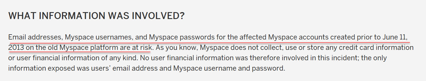 myspace dating original breach